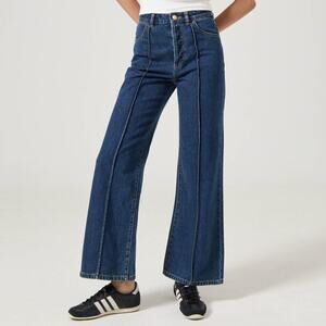 Rolla's Sailor Scoop High Rise Wide Leg Button Fly Jeans Size 28